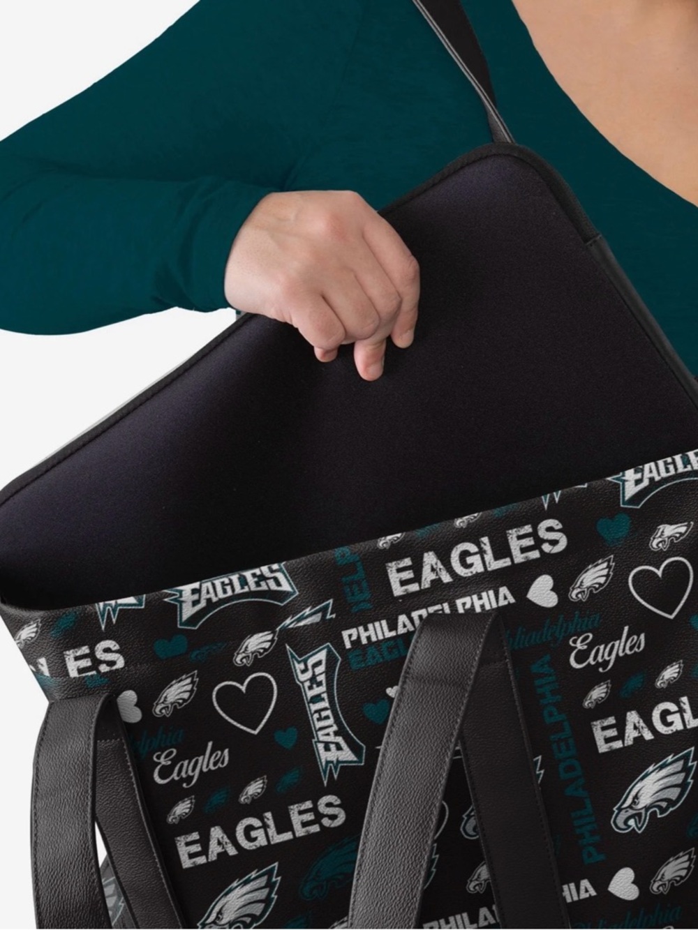 Philadelphia Eagles Logo Love Tote Bag #88 - Picture 3 of 8